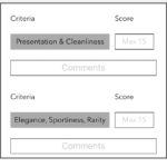 Enter Scores for Car